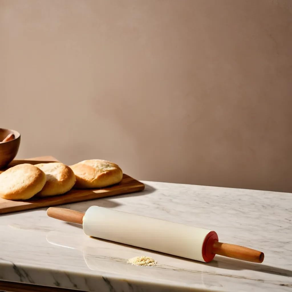GSD Household Appliances Rouleau à pâtisserie antiadhésif, Plastique, Rouge/Blanc