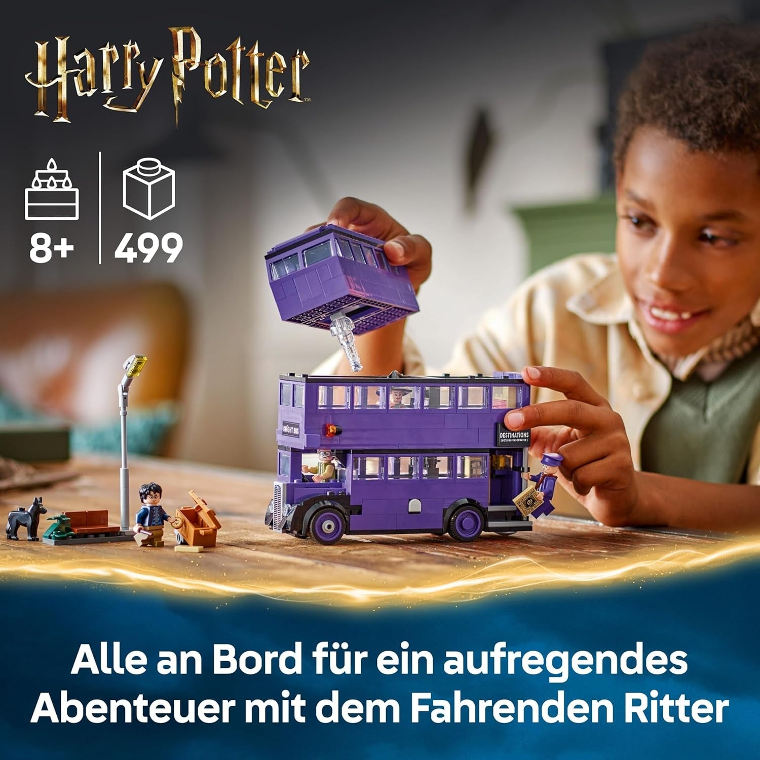 LEGO Harry Potter Abenteuer mit dem Fahrenden Ritter - Spielzeug aus der Zauberwelt mit 5 Minifiguren und Zubehör mit Zauberstäbe – Geschenk für Mädchen und Jungen ab 8 Jahren – 76446
