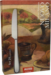 Alessi 5180S24M Nuovo Milano Ménagère monobloc 24 pièces en acier inoxydable poli 18/10 Cuisine Naty Shop