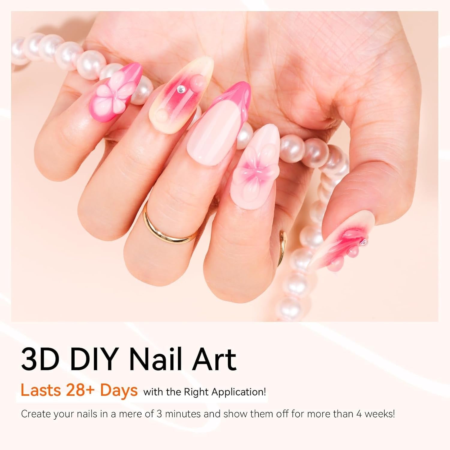 Makartt Gel 3D Nail Art – Gel de colle strass 15 g pour porte-clés à ongles, gel de sculpture d'ongles multifonctionnel pour la conception d'ongles à faire soi-même, sculpture d'ongles, modélisation d'ongles à la maison (transparent)