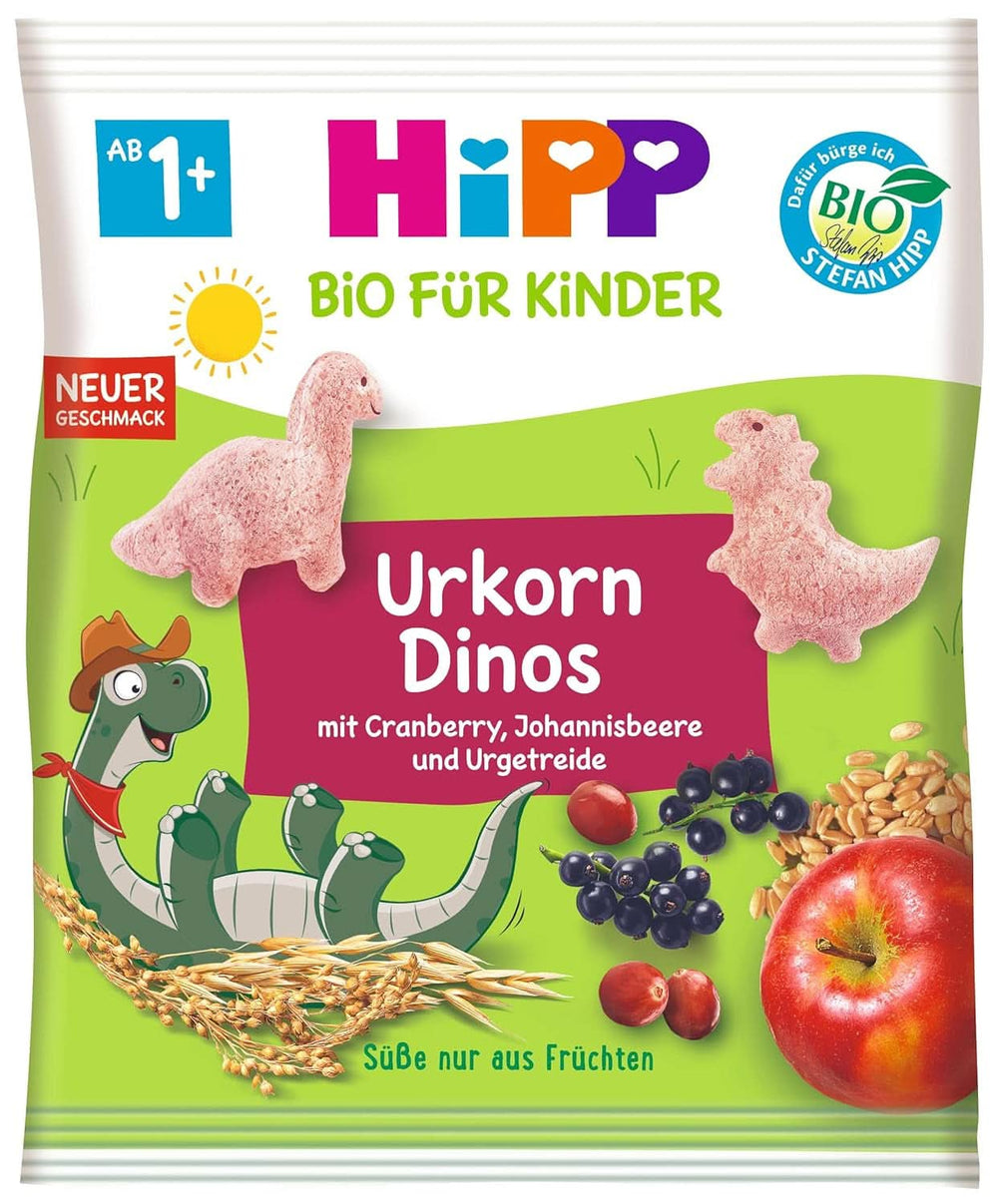 Hipp Organic pour enfants Snack Products Ancient Grain Dinosaurs, paquet de 9 (9 x 30 grammes) Mère et Enfant Naty Shop