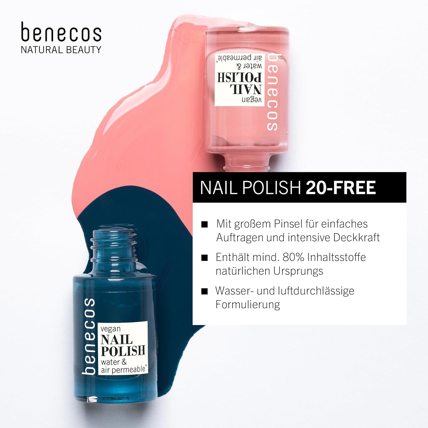 Benecos 20-Free vernis à ongles végétalien oh lala - vernis à ongles à base de plantes - séchage rapide et longue durée - perméable à l'eau - enrichi en biotine - 5 ml