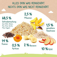 Milupa enfants muesli fruits fins - muesli céréales petit déjeuner de 1 à 3 ans, sans sucre ajouté, 4 x 400g Mère et Enfant Naty Shop