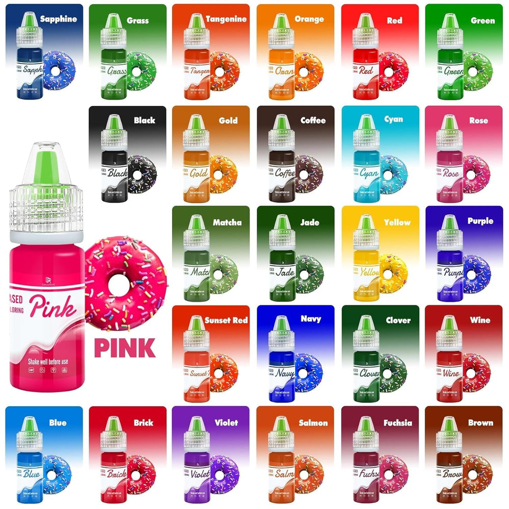 Farces à mélanger pour chocolat - 26 couleurs de colorants à base d'huile pour fondant, décoration de gâteaux, dos - Colorant alimentaire fluide pour beurre de cacao, crème au beurre, cuisine - 6Ml Je Naty Shop