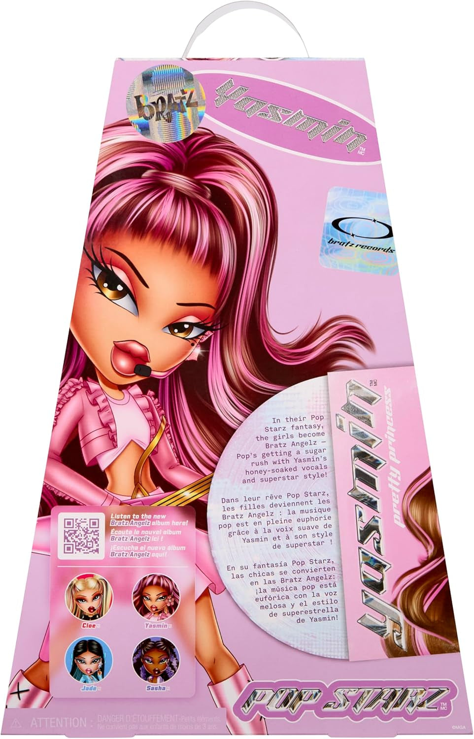 BRATZ Pop Starz Yasmin – Poupée mannequin avec breloque de collection, tenue et accessoires musicaux