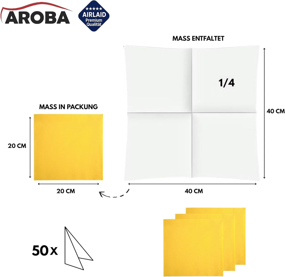 50 Serviettes Aroba Airlaid Aspect Textile 19 COULEURS 40X40 Cm 1/4 Pli Serviettes de Mariage Aspect Textile de Haute Qualité pour Anniversaires Hôtel Restauration Vacances Noël Mariage Rose