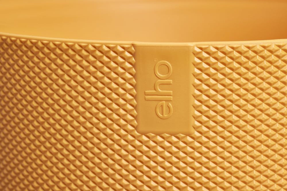 elho Jazz Round Mini 7cm - Pots de fleurs d'intérieur - 100% plastique recyclé - Ø 7 x H 6,5 cm - Jaune/Ambre