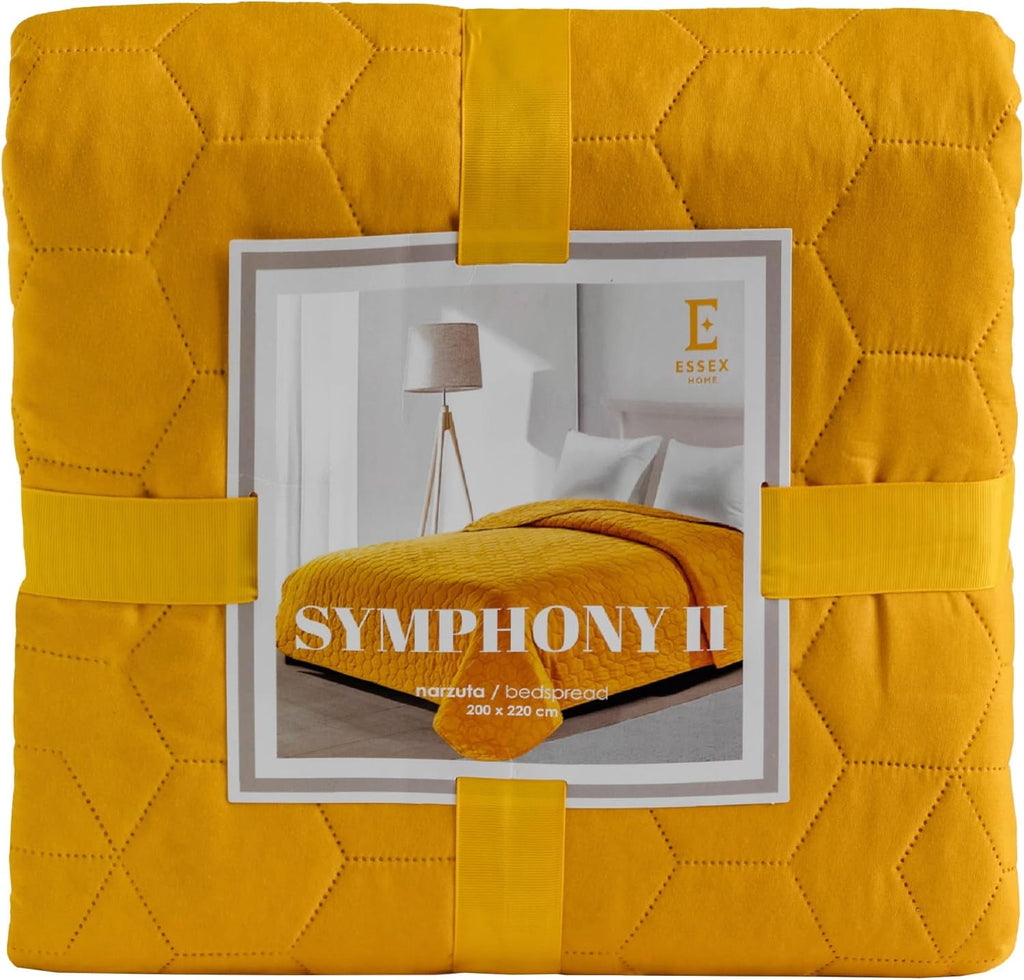 ESSEX - Cuvertură de pat 200 X 220 cm, ideală pentru dormitor, cuvertură de pat moale și confortabilă, matlasare modernă - Botanică, verde Paturi si Cuverturi Besuche den ESSEX-Store Galben (Simfonie) 200 X 220 Cm