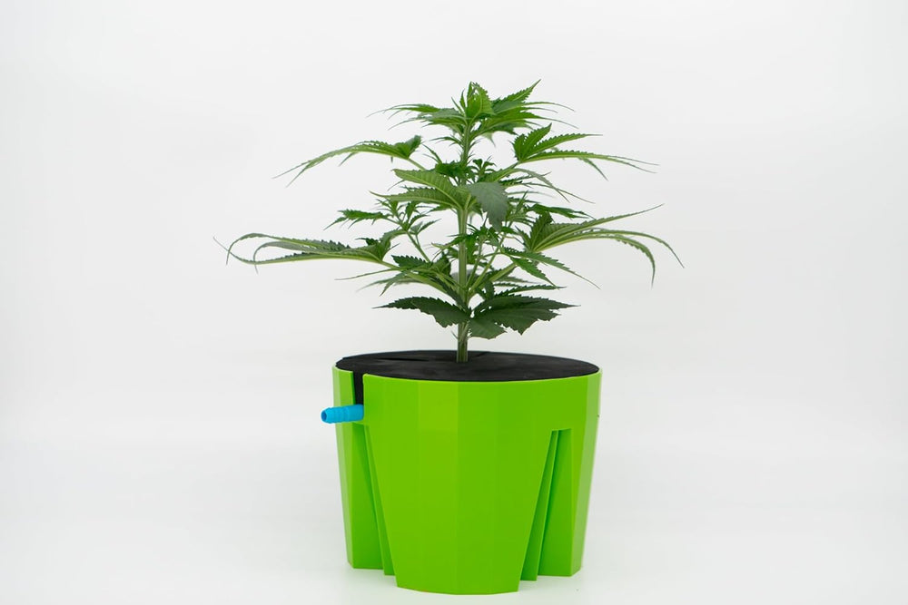 Hydro Farmer, set de pots 19 pièces Ø 18 cm (vert), système de culture comprenant 4 pots, 4 anneaux d'arrosage, 4 couvercles, kit adaptateur et tuyau 2 m, culture hydroponique, aéroponie