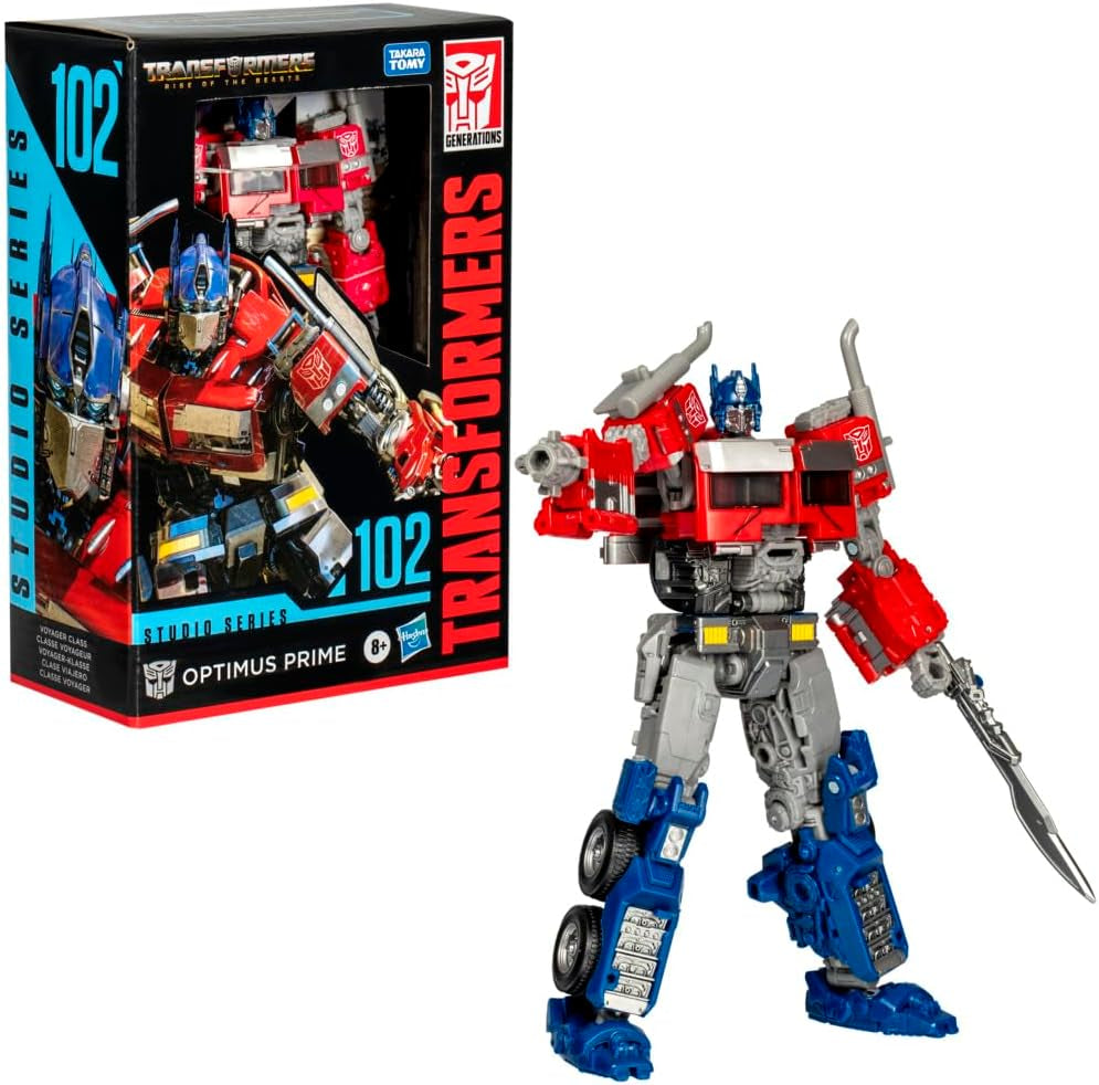 Transformers Studio Series Voyager Class Rise of the Beasts 102 Optimus Prime Action Figure Rouge Blanc Bleu Figurines Naty Shop