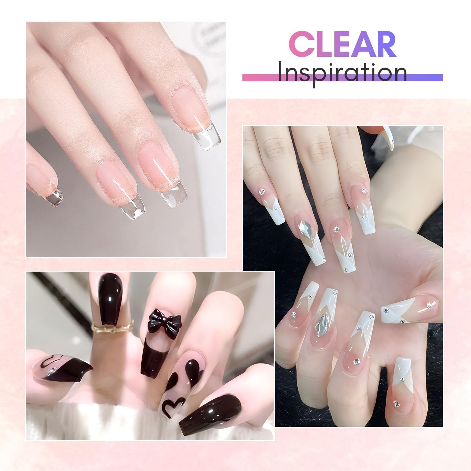 Makartt Poly Nail Extension Gel - 50 ML Extension Builder Acrylique Poly Nail Aufbaugel Extender Gel pour Gel Nägel pour Nagelverlängerung, Nagelstärkung, Nail Art Décoration(Transparent)