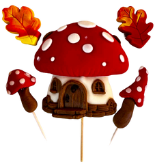 Décorations Comestibles Lot de 5 Automne - Décorations en Pâte à Sucre, Tailles 4-9 cm