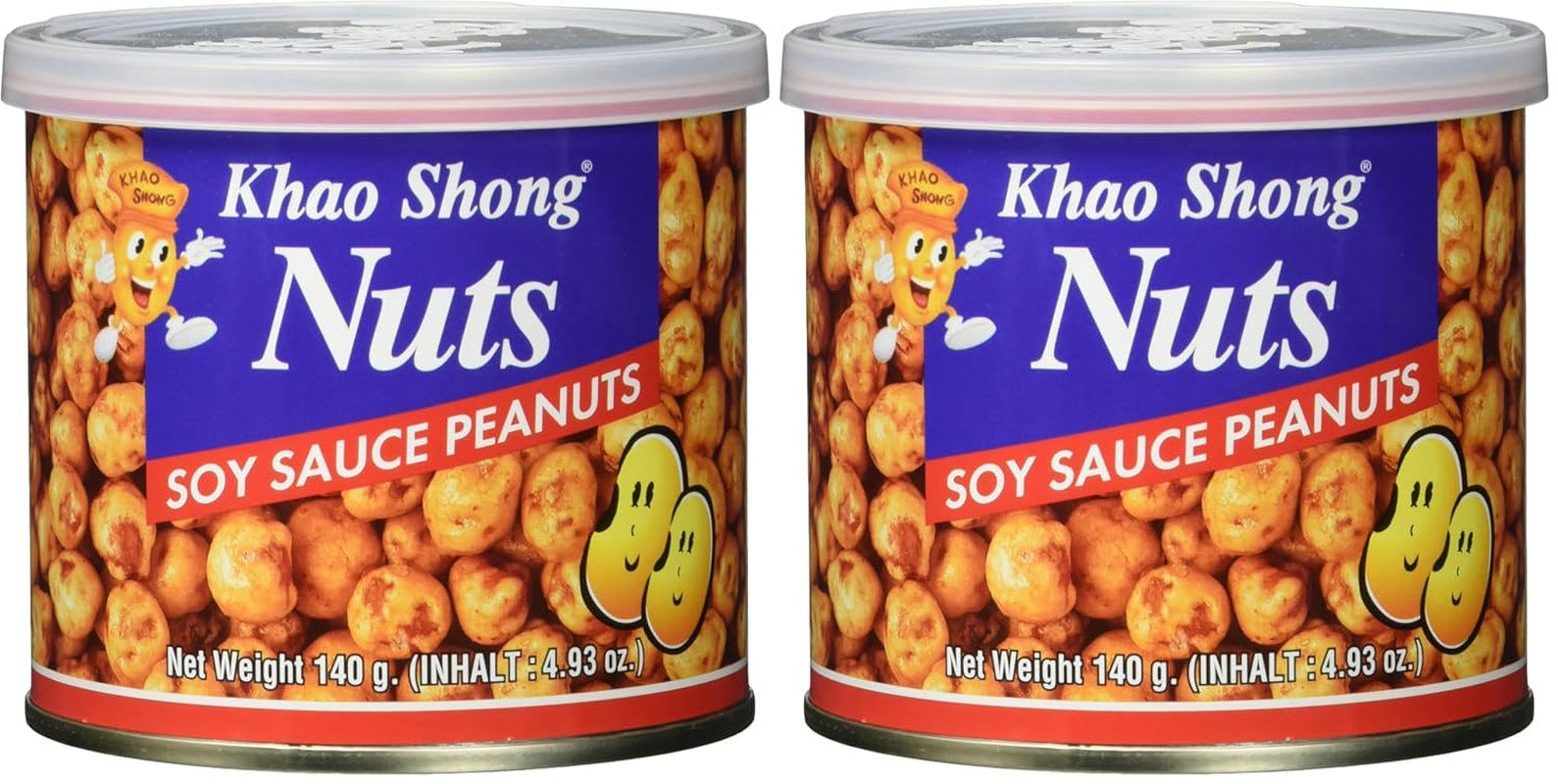 Khao Shong Pois verts frits au wasabi, pois croustillants dans une pâte épicée, une alternative faible en gras aux noix, moyennement épicé, 1 boîte de 140 g | 140 g (1 paquet)