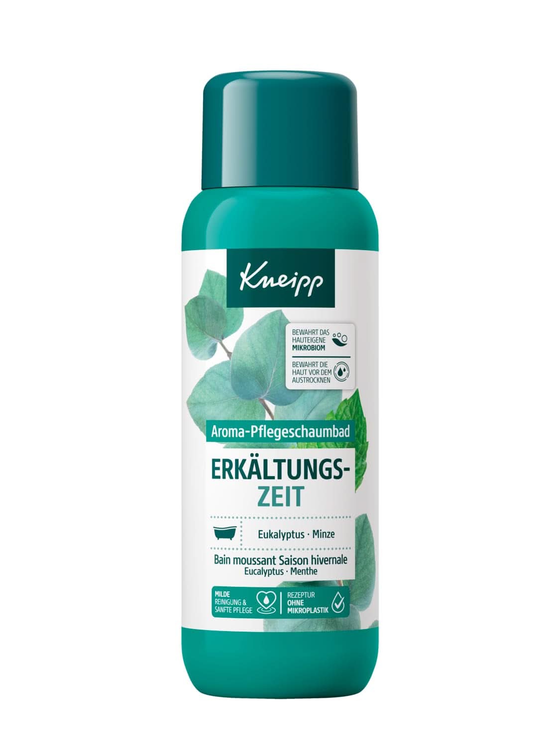 Kneipp Aroma Foam Bath Cold Season, additif de bain aux huiles essentielles naturelles d'eucalyptus et de menthe, 400 ml Douche et bain Naty Shop Single