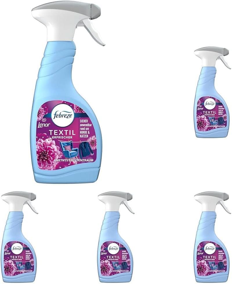 Febreze Détergent textile Lenor Amethyst Floral Dream, bleu, 500 ml Détergents à lessive Naty Shop Set 5 x 500 ml
