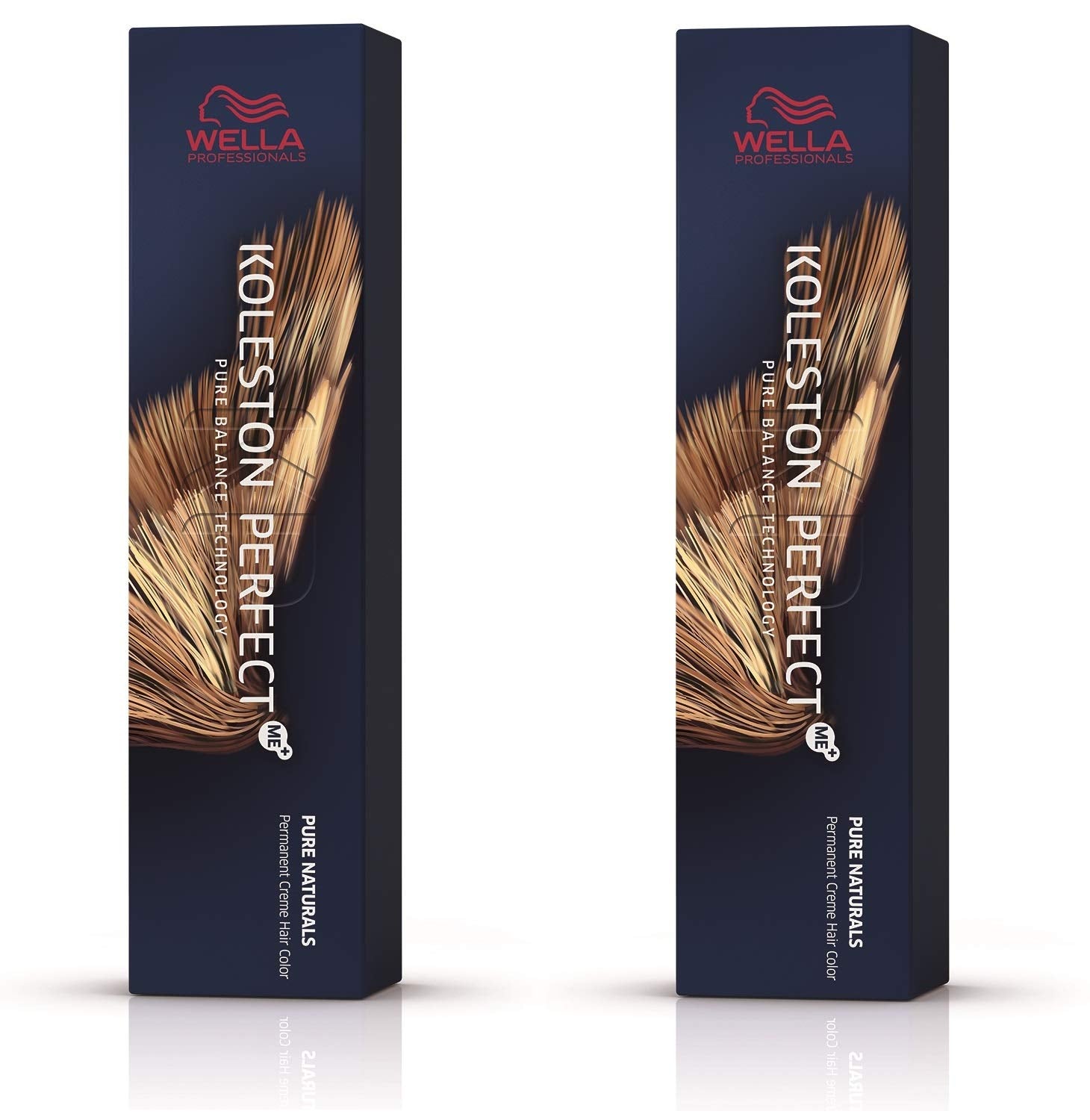 Wella Professionals Wella Koleston Perfect ME KP Pure Naturals 5/00 Châtain Clair Naturel Intense, lot de 2 Teinture capillaire Naty Shop Marron, blanc 60 ml (lot de 2)