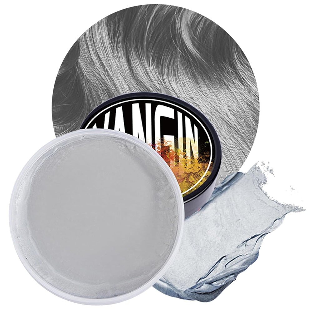 Teinture capillaire temporaire verte, coloration capillaire pour hommes et femmes, pommade naturelle, cire de teinture capillaire pour fête, cosplay et Halloween, Noël, teinture capillaire temporaire en crème (100 g, vert) Naty Shop Coloration capillaire gris 1G (1 paquet)