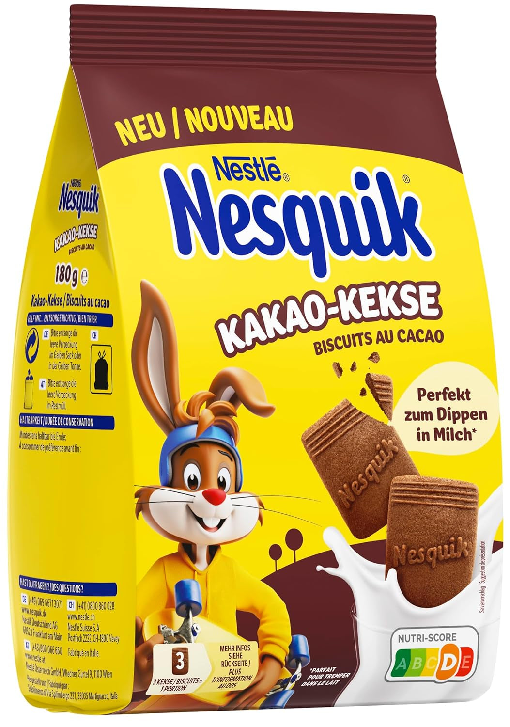 Biscuiți Nestlé cu cacao, 1 pachet (1 x 180 g)