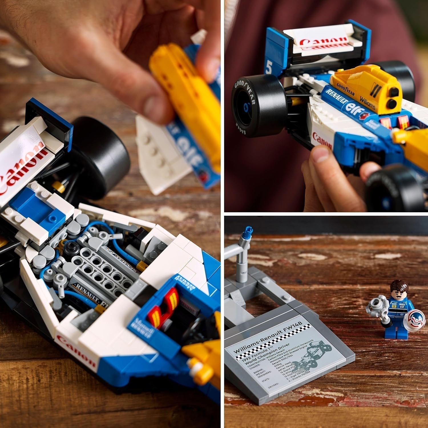 LEGO Icons Williams Racing FW14B avec Nigel Mansell - Modèle de voiture F1 avec figurines de pilote de course à collectionner - Décoration de bureau avec support - Cadeau pour adultes et adolescents fans de sports mécaniques 10353 Jeux de construction Besuche den LEGO-Store