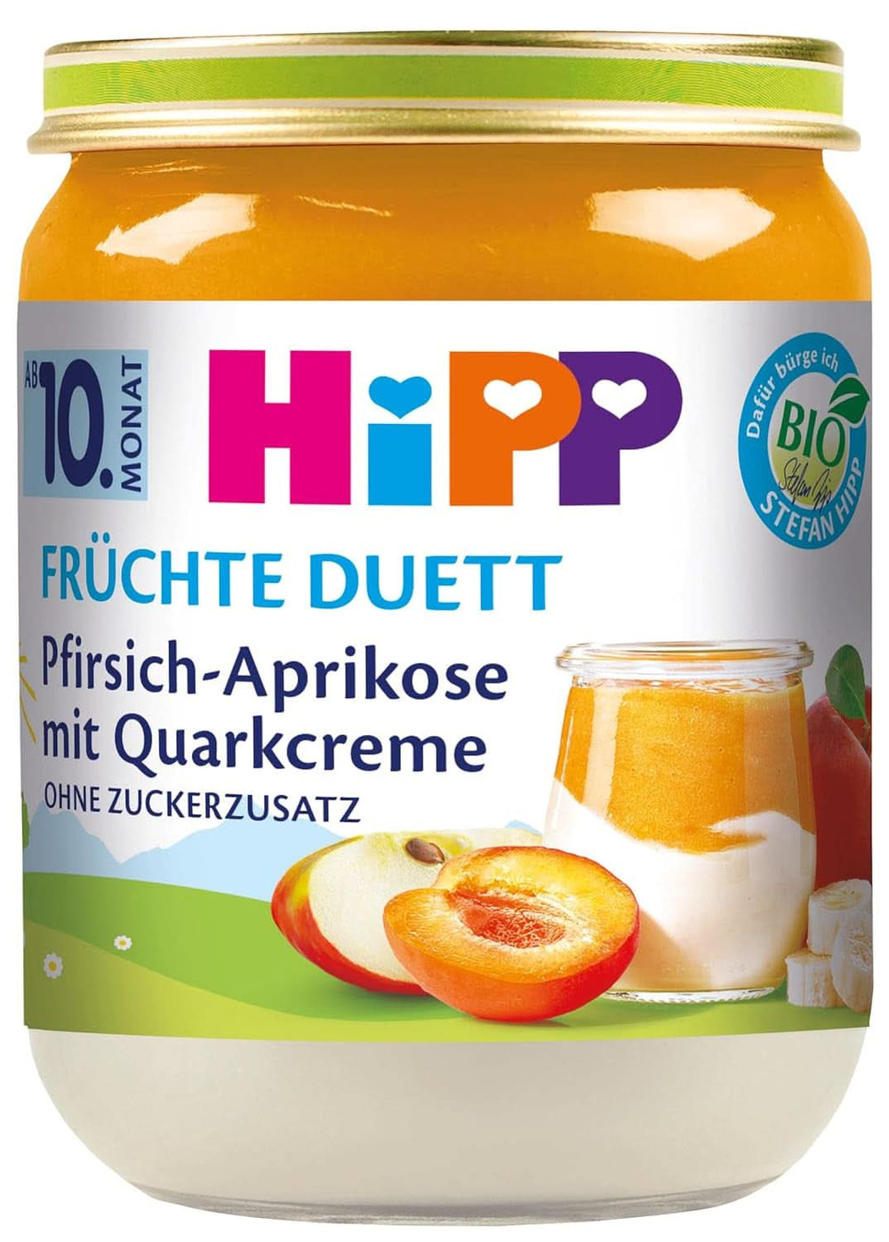 Hipp Duo de fruits biologiques pêche et abricot avec fromage à la crème, paquet de 6 (6 X 160 grammes) Mother and Child Naty Shop 6 x 160 grammes pêche et abricot avec fromage à la crème
