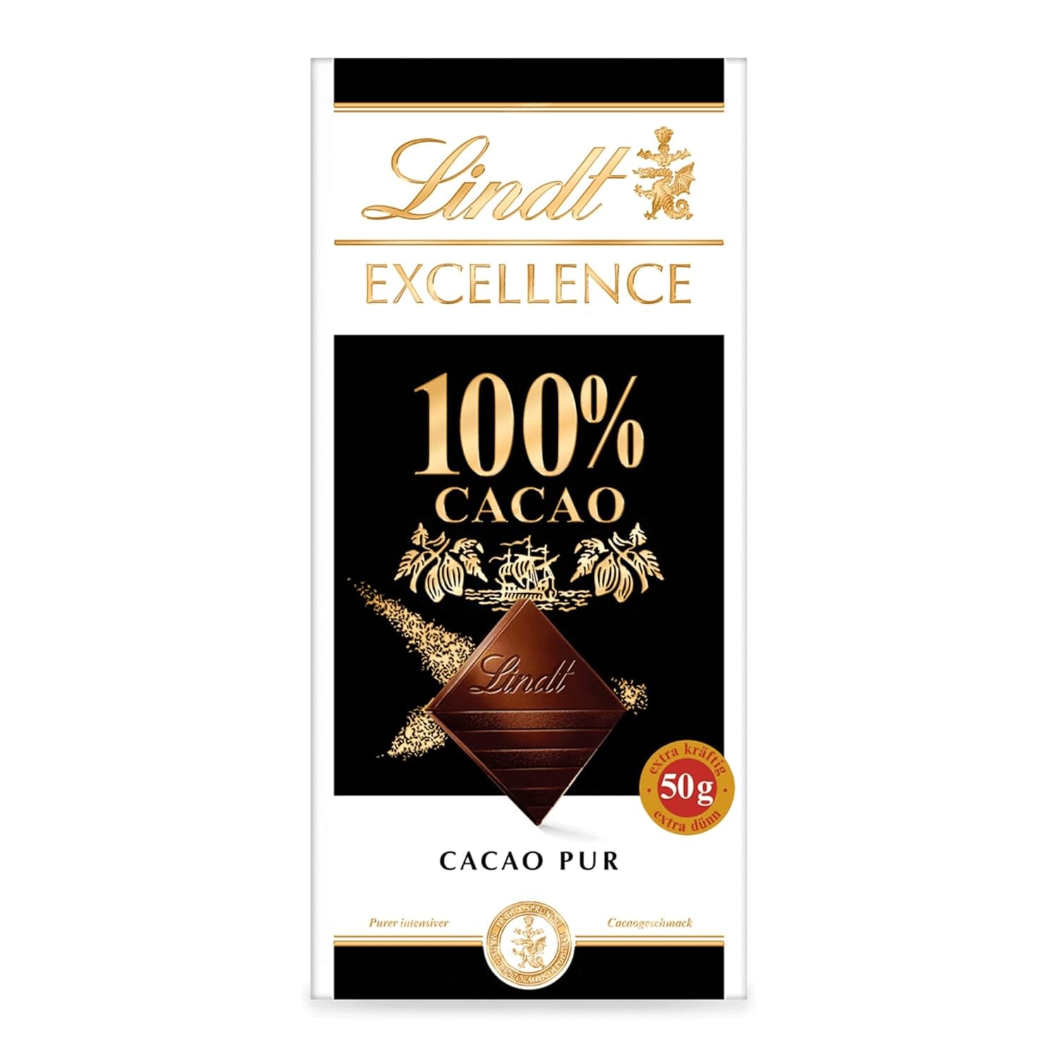 Lindt EXCELLENCE 100% cacao - chocolat noir, 50 grammes Bonbons au chocolat Naty Shop Default Title