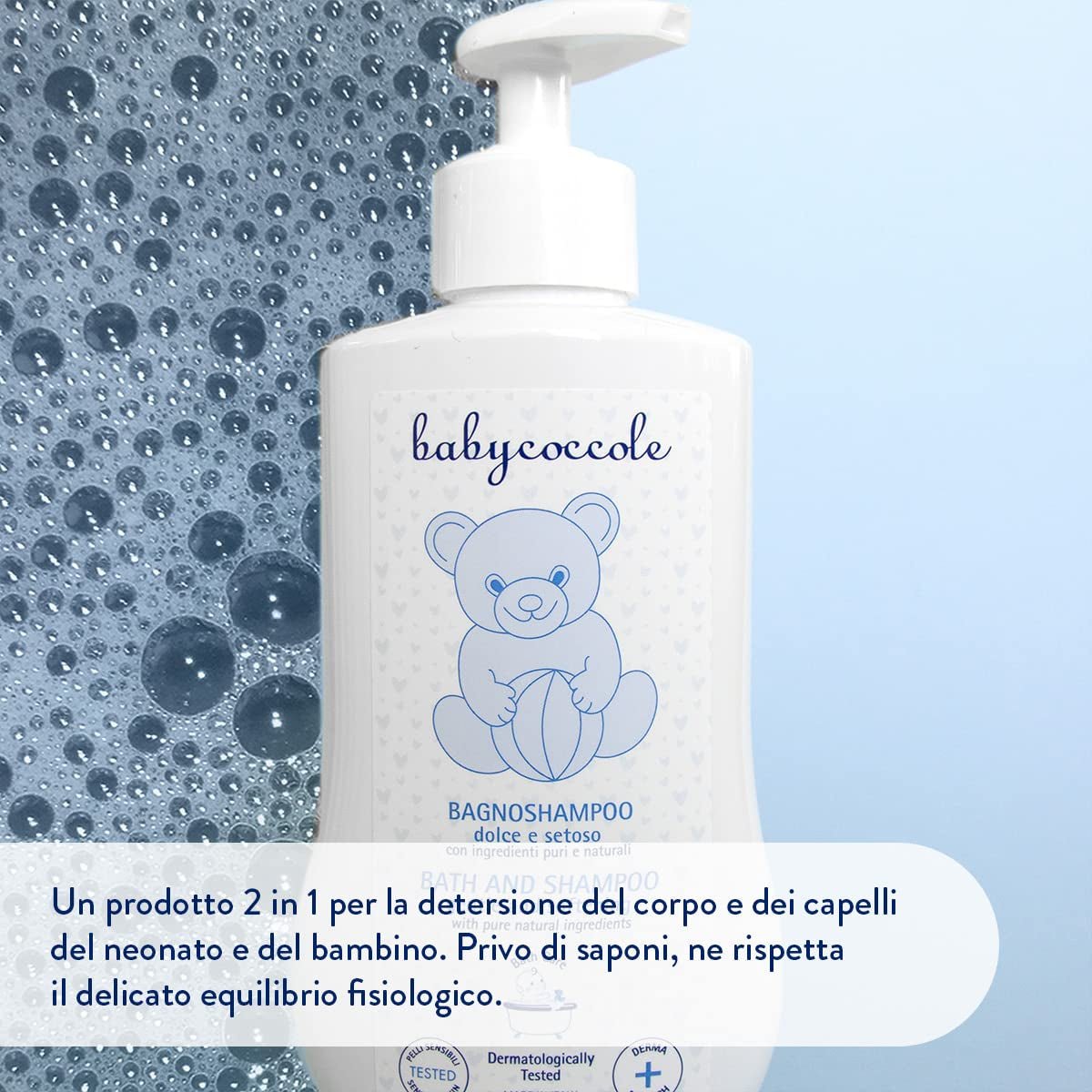 Babycoccole șampon de baie pentru bebeluși și copii, cu extracte de flori de lotus și ingrediente naturale, pentru piele sensibilă, 250 ml Copii - Baie si Skincare Naty Shop