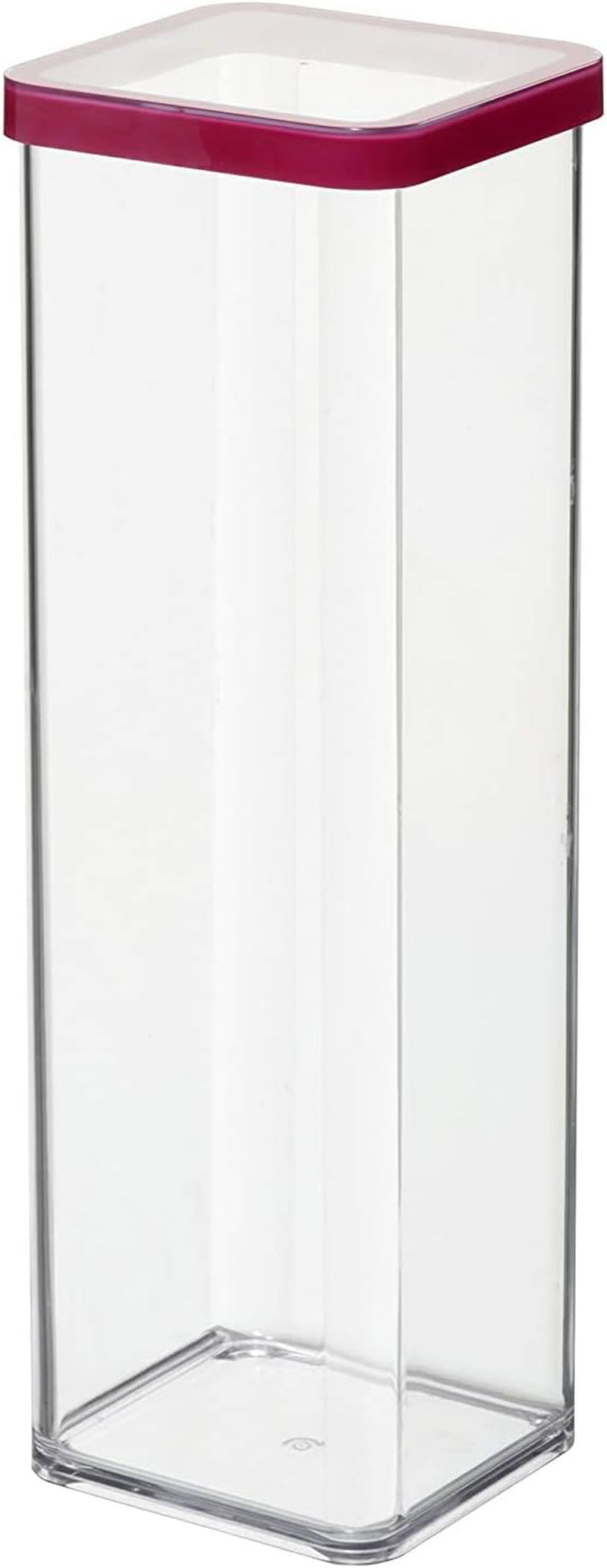 Rotho Loft Lot de 5 Bocaux de Conservation avec Couvercles Différentes Tailles Plastique Alimentaire (PP) Sans BPA Transparent/Rouge (21,4 x 21,4 x 23,5 cm) Naty Shop 2 L Carré