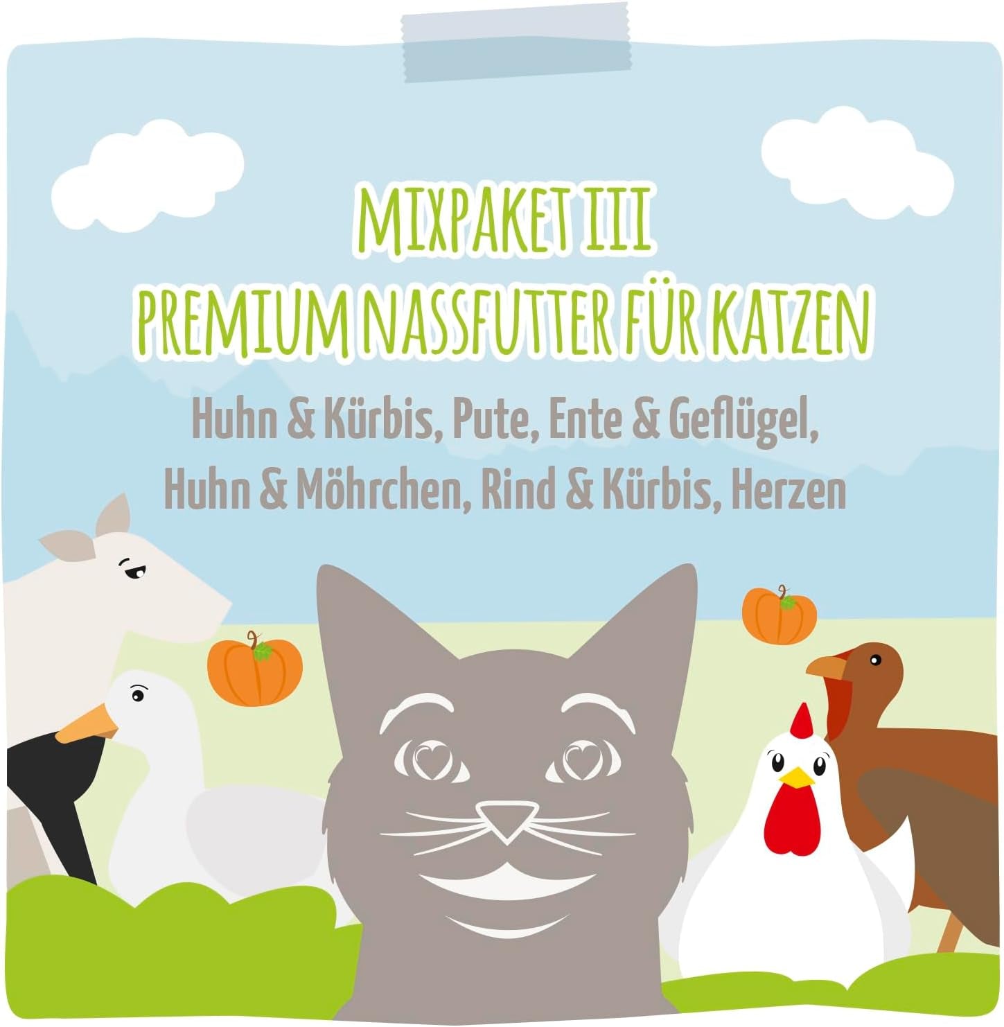 MjAMjAM - Nourriture humide de qualité supérieure pour chat - Delicious Mix Pack III Repas pour votre chat Pack de 6 (6 x 200 g) sans céréales avec de la viande supplémentaire