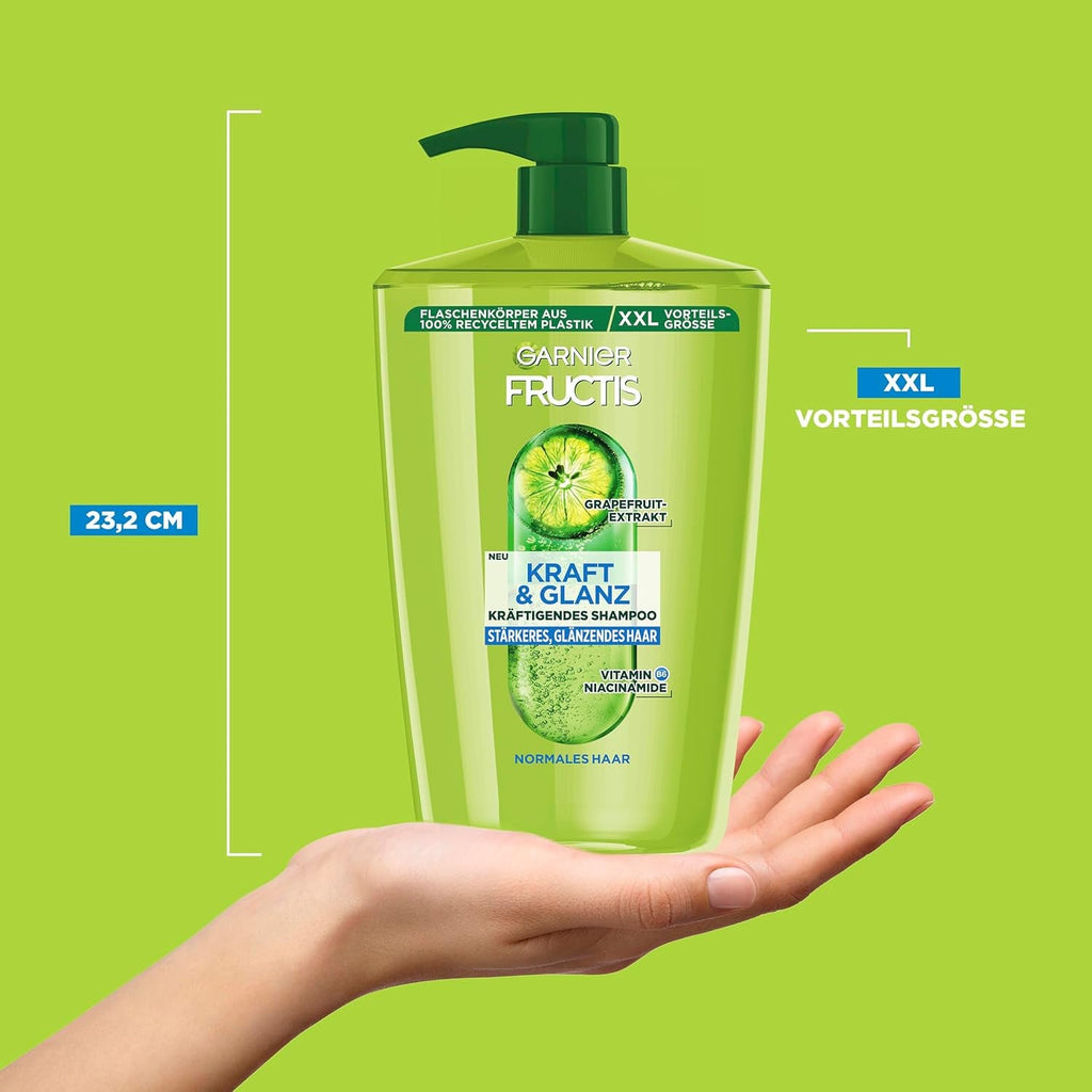 Garnier Fructis Strength And Shine Șampon de întărire cu extract de grepfrut XXL, 1 litru Duș și baie Garnier