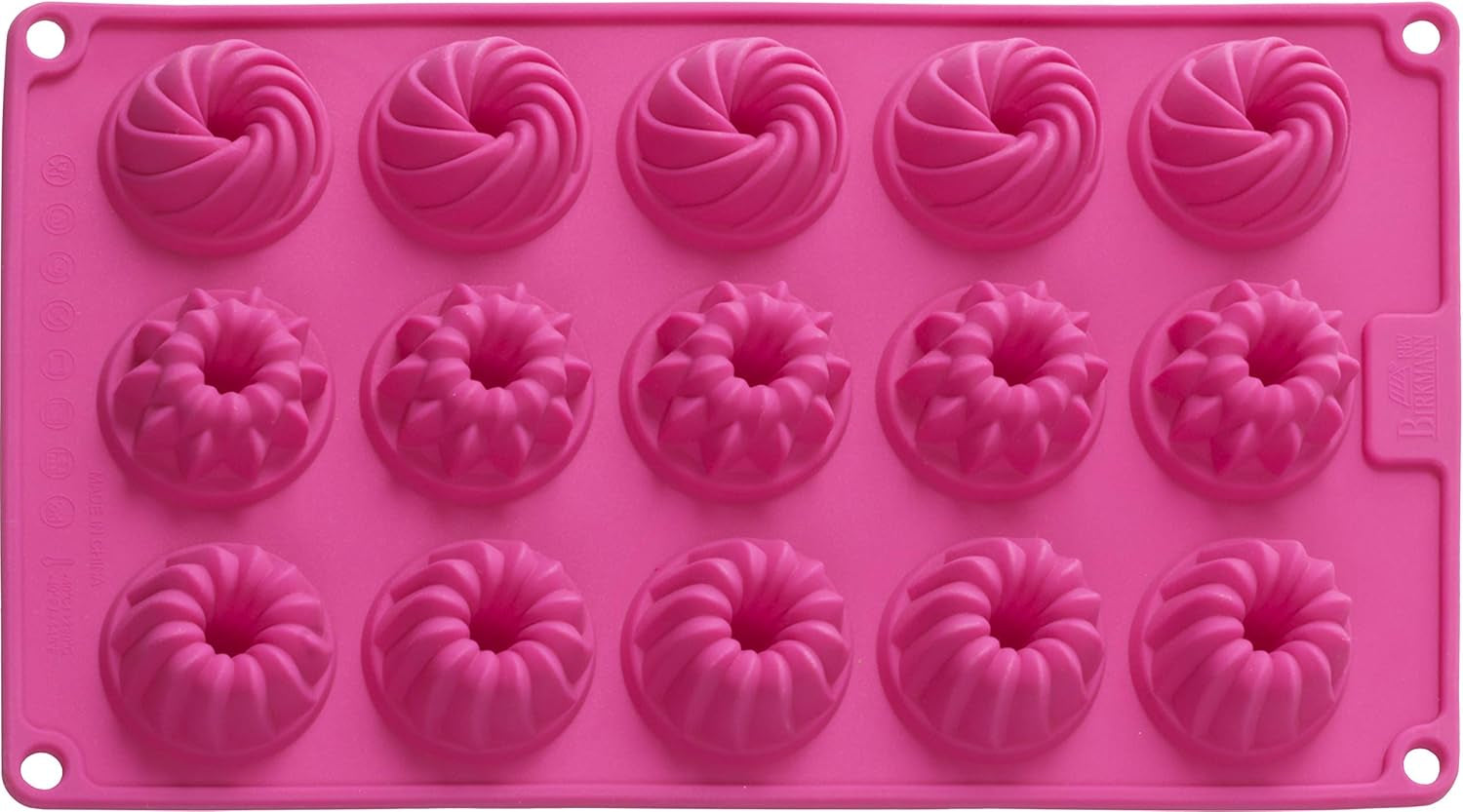 Birkmann, Easy Baking, Donutblech, Backform Für 6 Donuts, Mit Hochwertiger Antihaftbeschichtung, Ø 9 Cm, Mit Rezept, 881631 Moules et plaques pour la cuisson Naty Shop 15Er Gugelhupfform