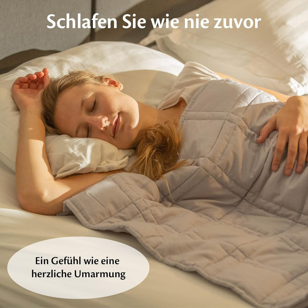 Couverture lestée 135X200 7Kg - Couverture thérapeutique anti-stress - Couverture lourde 100% coton - Couverture pour un sommeil profond et une meilleure récupération - Couverture lestée - pour hommes et femmes de 55-85Kg Lits et couvertures Beuche den Ella-Store