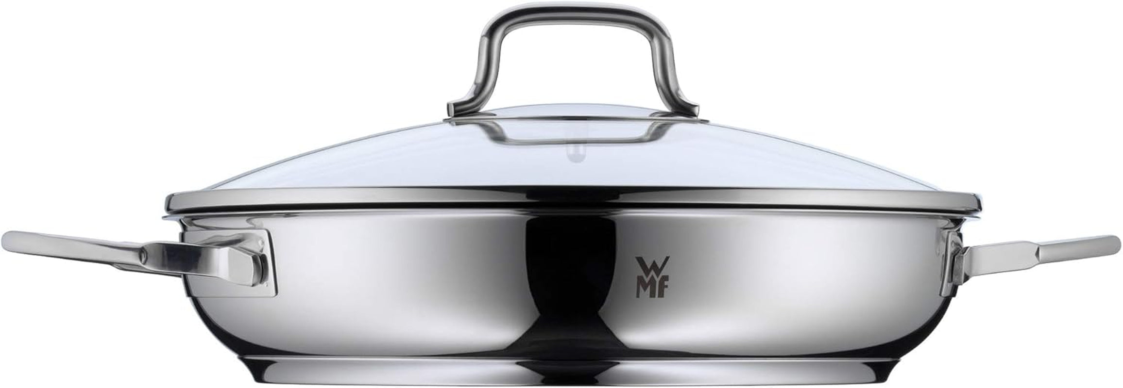 WMF Devil Casserole à induction 26 cm avec couvercle en verre, acier inoxydable avec revêtement Cromargan, revêtement céramique, va au four Casseroles et poêles Naty Shop