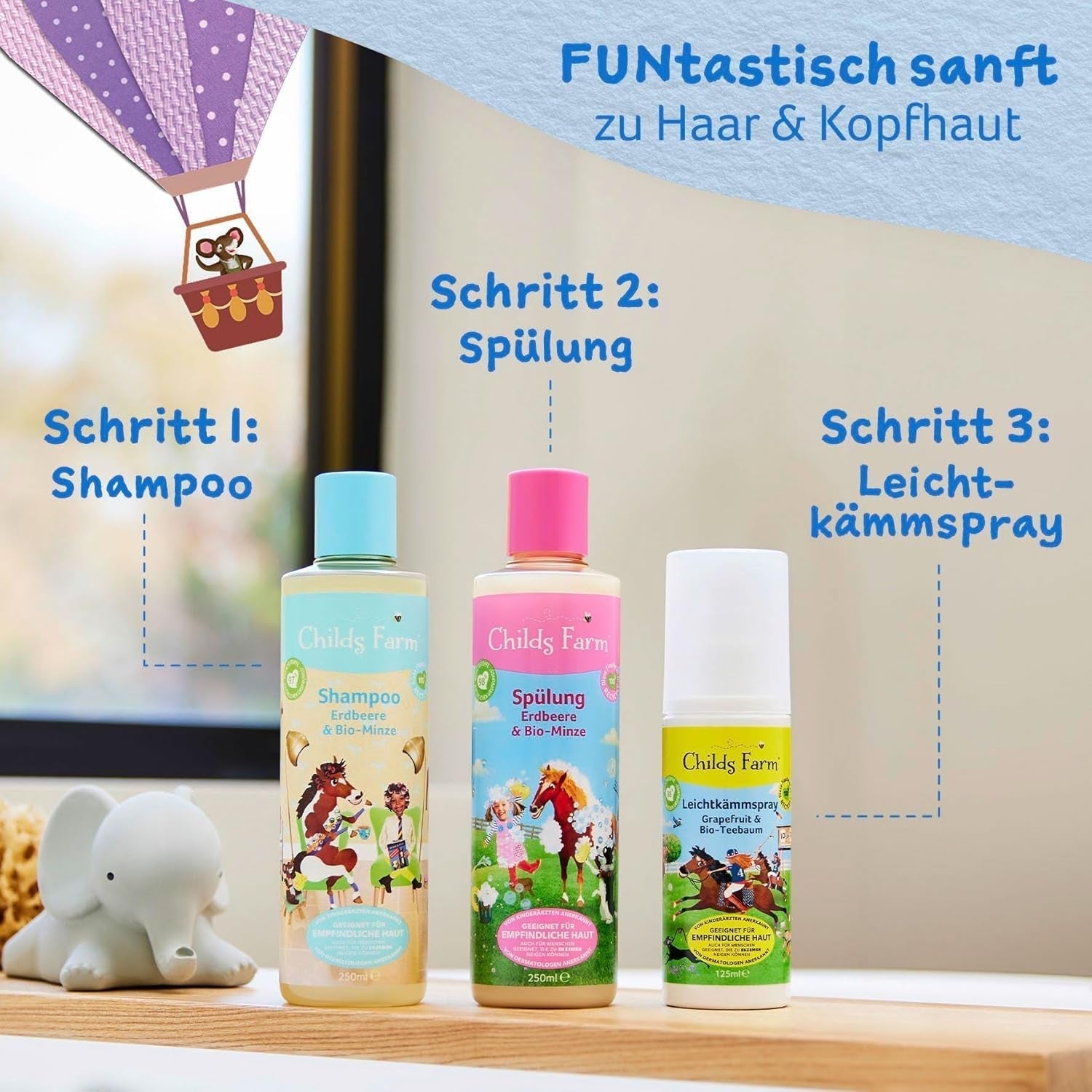 Childs Farm Baume pour enfants 250 ml | Fraises et menthe biologiques | Tous types de cheveux | Nourrir et nourrir | Convient aux peaux sèches, sensibles et sujettes aux névrodermites. Enfants - Bain et Soin Naty Shop