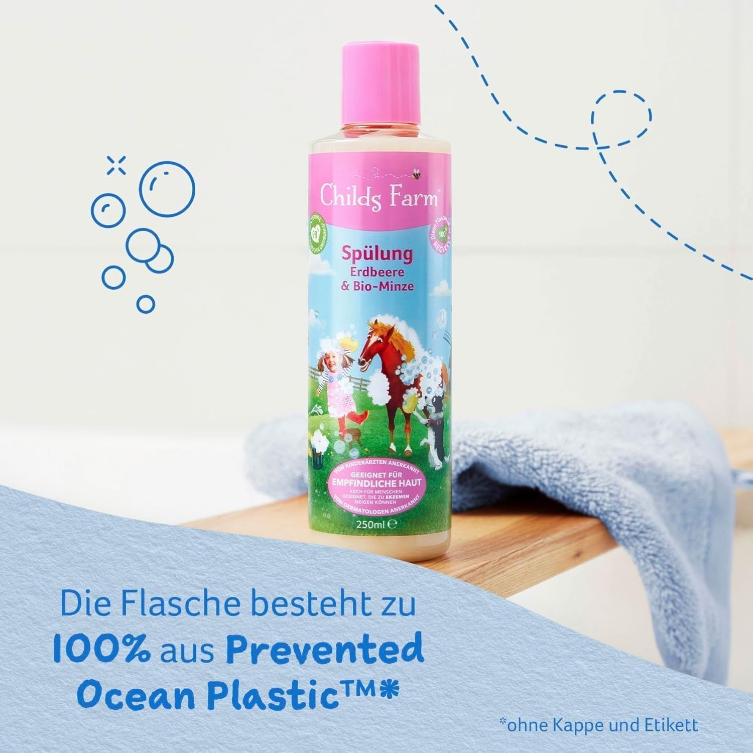Childs Farm Baume pour enfants 250 ml | Fraises et menthe biologiques | Tous types de cheveux | Nourrir et nourrir | Convient aux peaux sèches, sensibles et sujettes aux névrodermites. Enfants - Bain et Soin Naty Shop