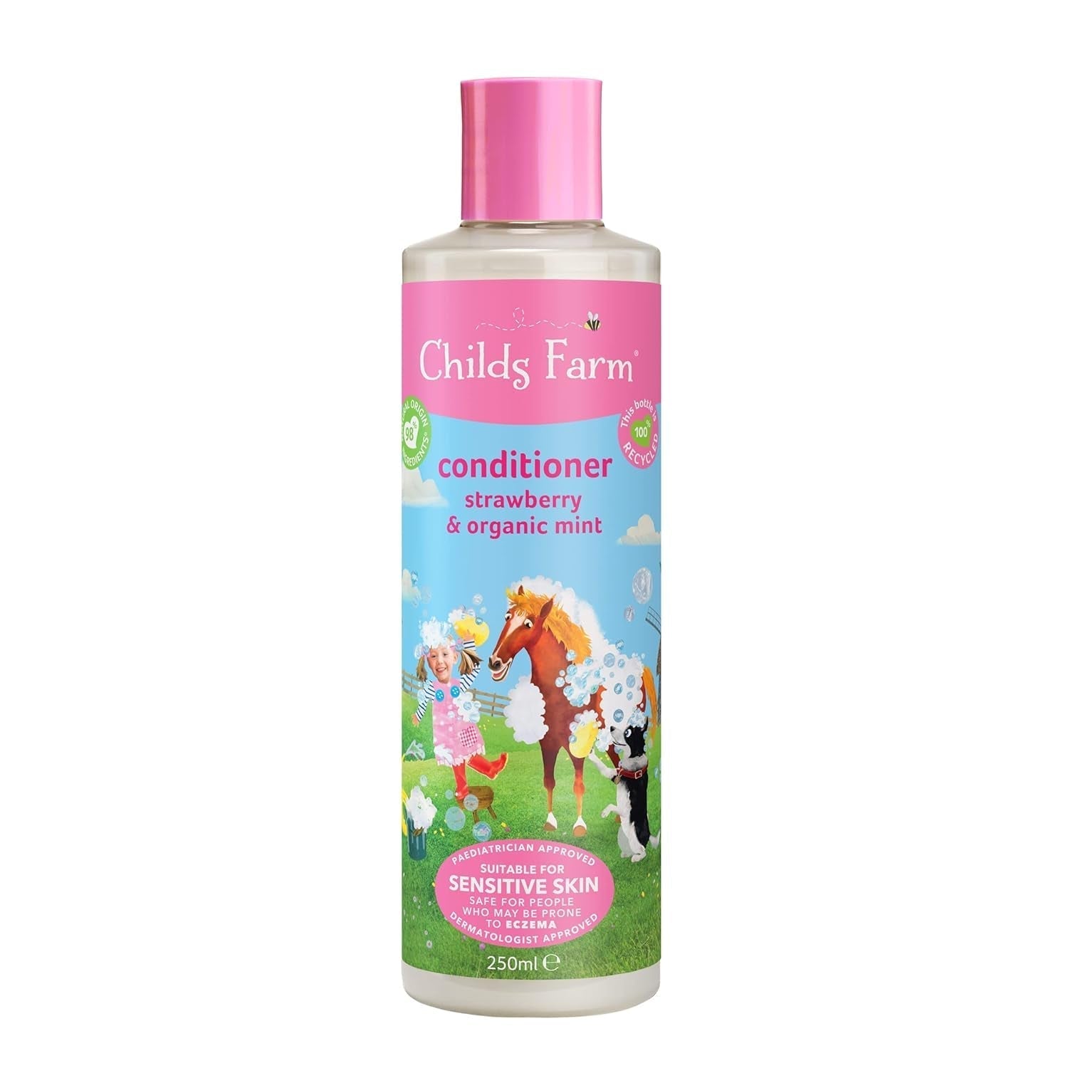 Childs Farm Baume pour enfants 250 ml | Fraises et menthe biologiques | Tous types de cheveux | Nourrir et nourrir | Convient aux peaux sèches et sensibles sujettes aux névrodermites. Enfants - Bain et Soins Naty Shop France