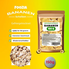 Bananes lyophilisées tranches de 150g, Fruits lyophilisés sans additifs Purs - Fruits secs 100% naturels - Bananes séchées fruits secs de Foozia Produits déshydratés Naty Shop