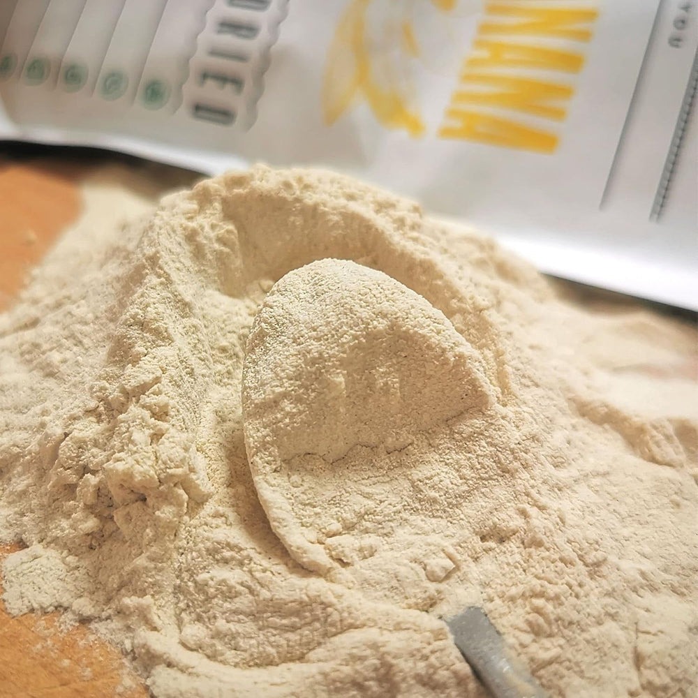 Bananes lyophilisées en poudre | XL 300g Poudre de fruits Poudre de banane lyophilisée | Pour smoothie, pâtisserie, gâteau | Banane lyophilisée | Fruits lyophilisés | ZingyZoo Poudre de Banane Naty Shop Produits Déshydratés