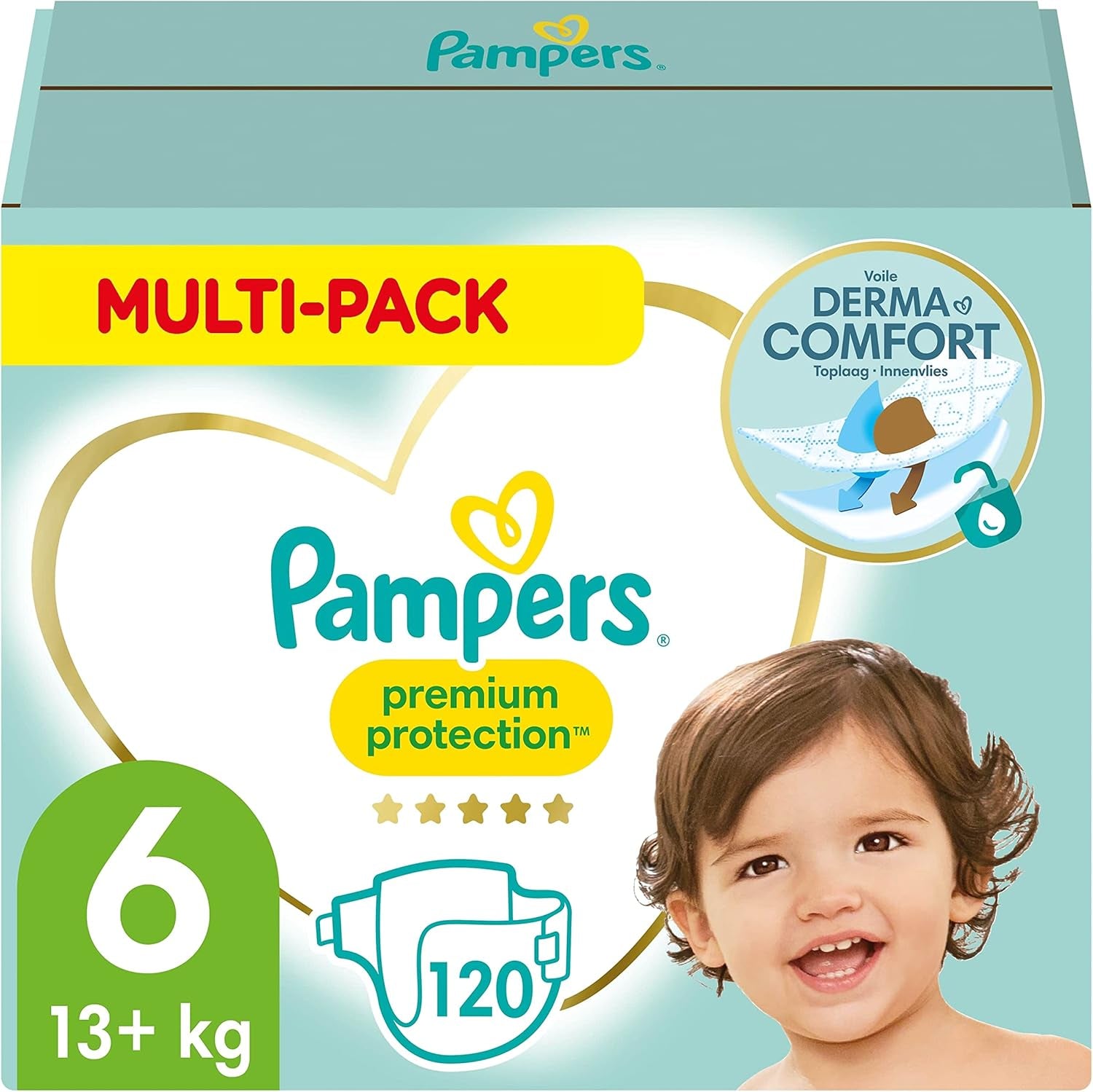 Pampers Premium Protection Taille 5, 152 Couches, 11kg-16kg, notre protection n°1 contre la peau et les fuites