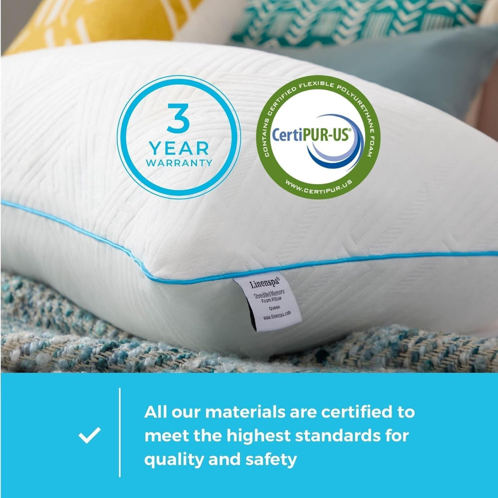 Oreiller en mousse à mémoire de forme gel standard Linenspa blanc Naty Shop Oreillers standard