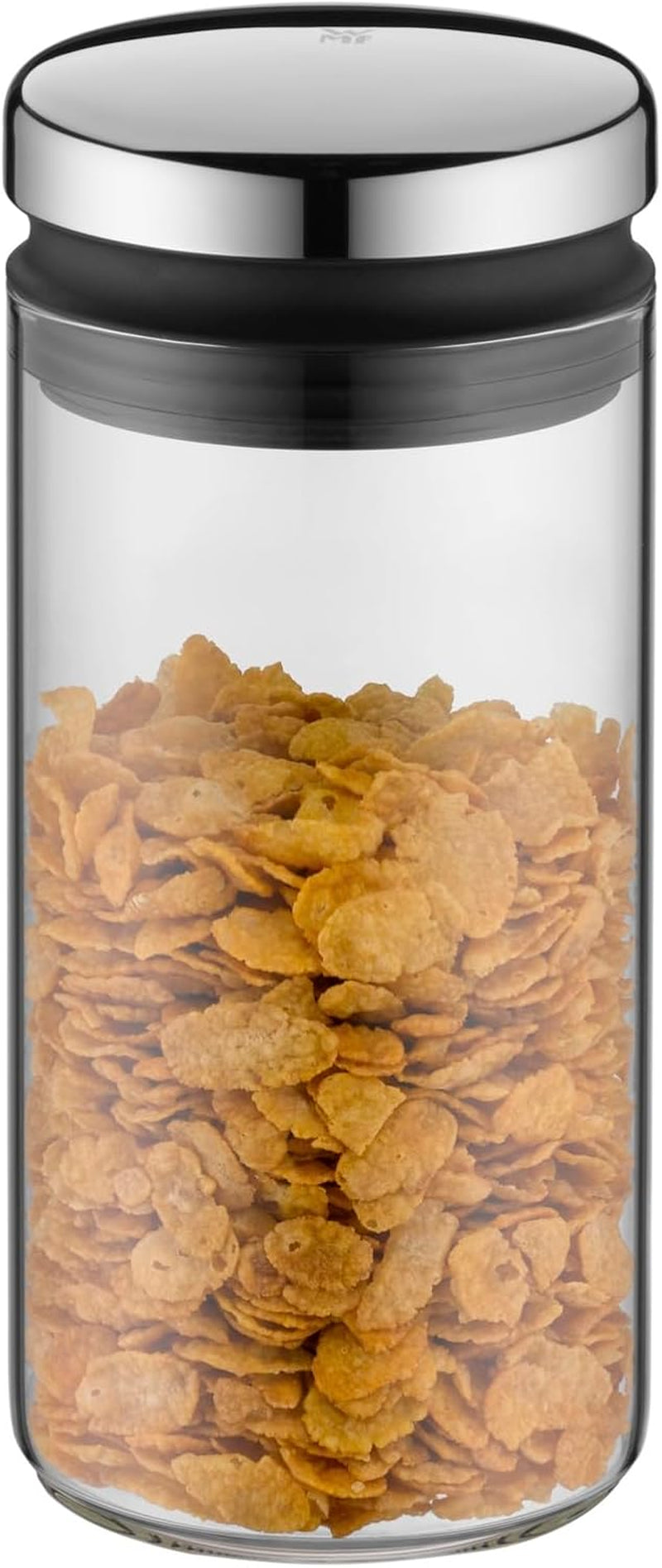WMF Depot Bocal de Conservation en Verre 1 L, Hauteur 21,5 cm, Bocal de Conservation avec Couvercle, Récipient à Grains de Café, Pot de Céréales, Bocal de Conservation des Aliments avec Large Ouverture de Remplissage (Lot de 4) Boîtes de Conservation des Aliments Naty Shop