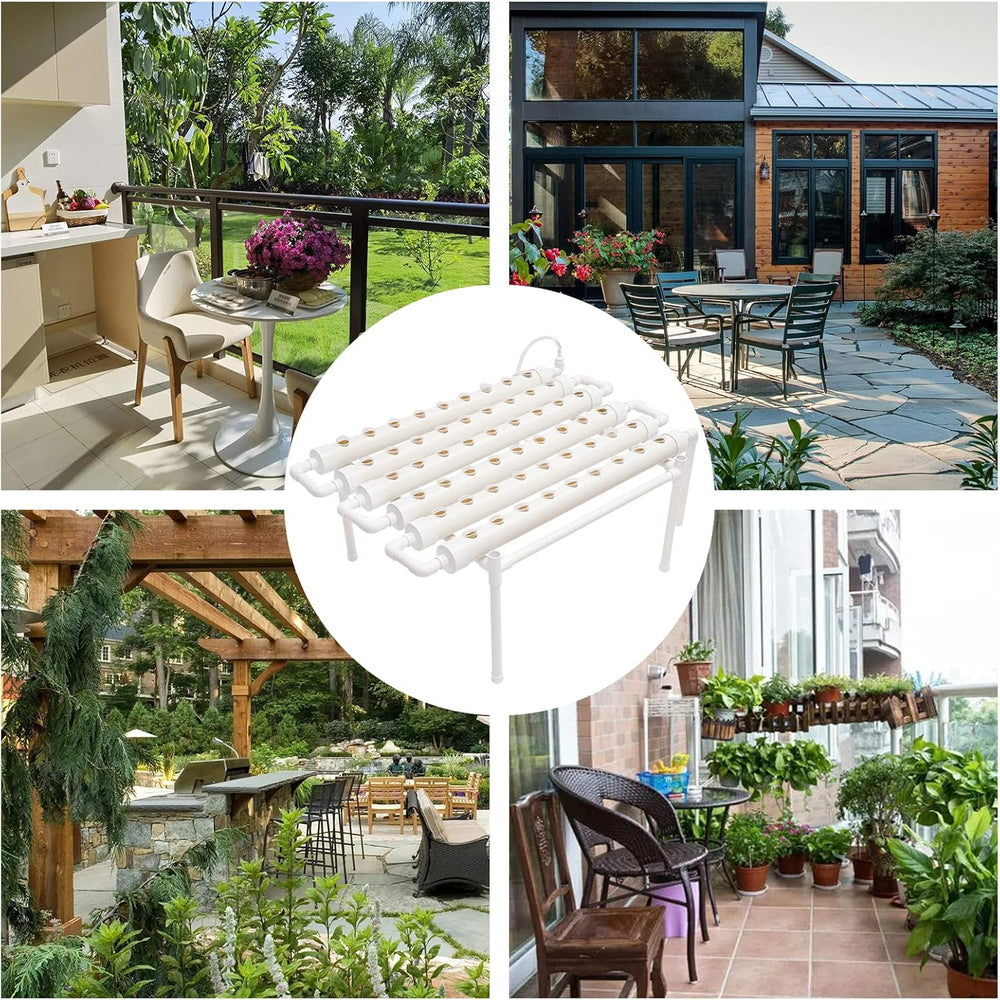 Système hydroponique Kit de culture de plantes hydroponiques et de légumes Système de plantation hydroponique Kit de jardinage Kit d'outils de jardin Sites de culture hydroponique Hydroponisches Anzuchtsystem 54LöCher 6Rohr
