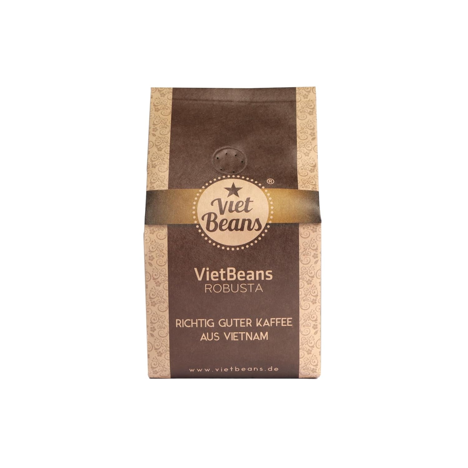 VietBeans 100% Robusta – Ganze Bohne - Kaffeespezialität aus Vietnam - Kräftig und würzig – 250g