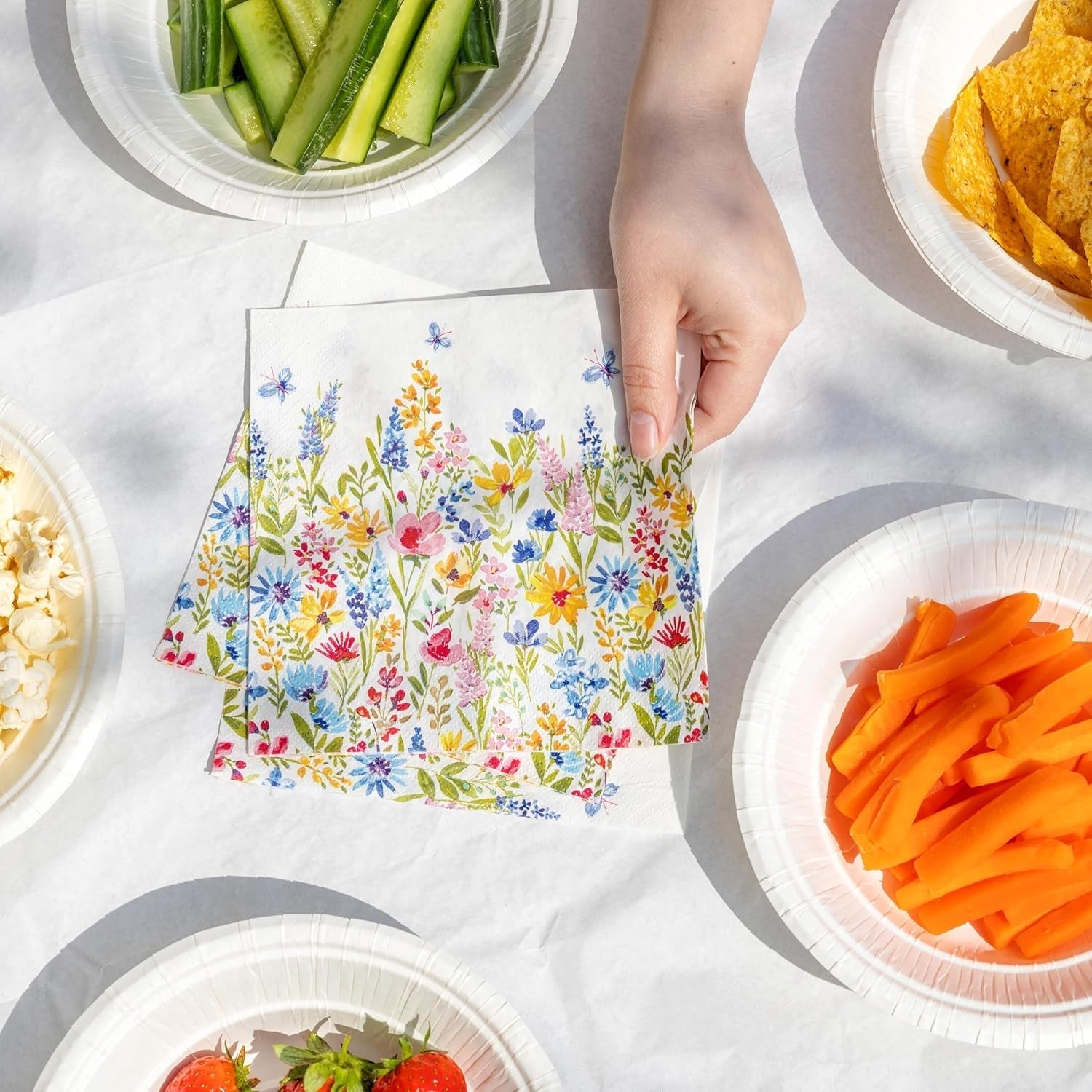 Talking Tables Serviettes jetables de type table, serviettes en papier doux, serviettes jetables à motif floral, pour les mariages ou un usage quotidien, écologiques, compostables, recyclables