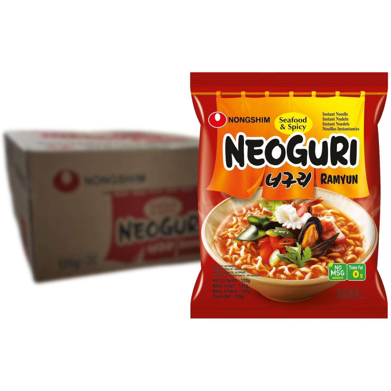 Nouilles instantanées Nong Shim Kimchi Ramyun Grand bol – Soupe ramen coréenne – Préparation rapide – 1 paquet de 112 g