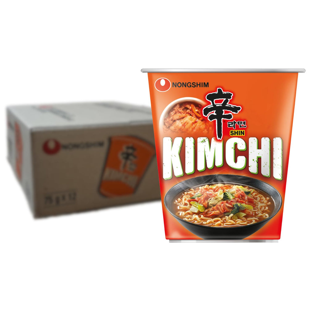 Nouilles instantanées Nong Shim Kimchi Ramyun Grand bol – Soupe ramen coréenne – Préparation rapide – 1 paquet de 112 g