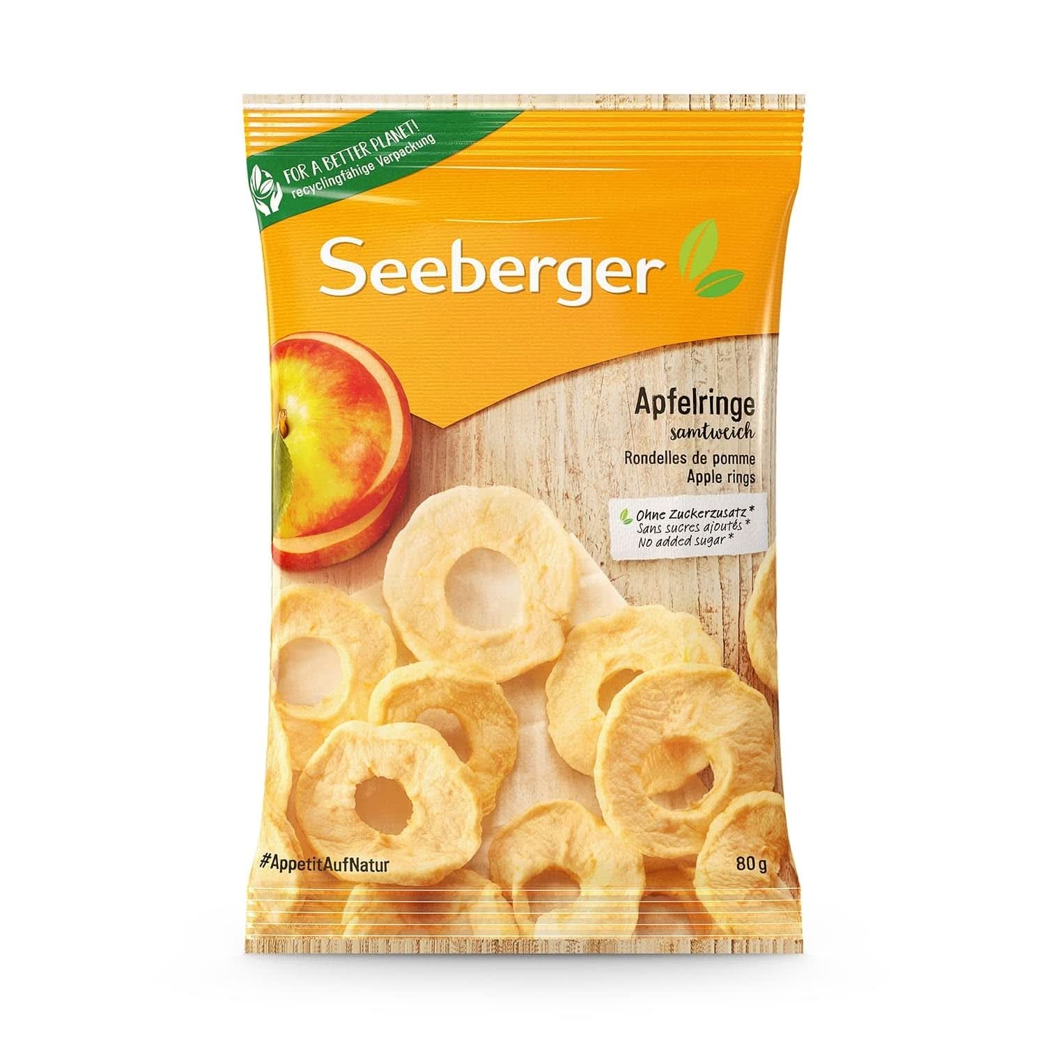 Seeberger, tranches de pommes séchées de la meilleure qualité, sans sucre ajouté, 10 x 80 grammes Naty Shop produits déshydratés 80 grammes