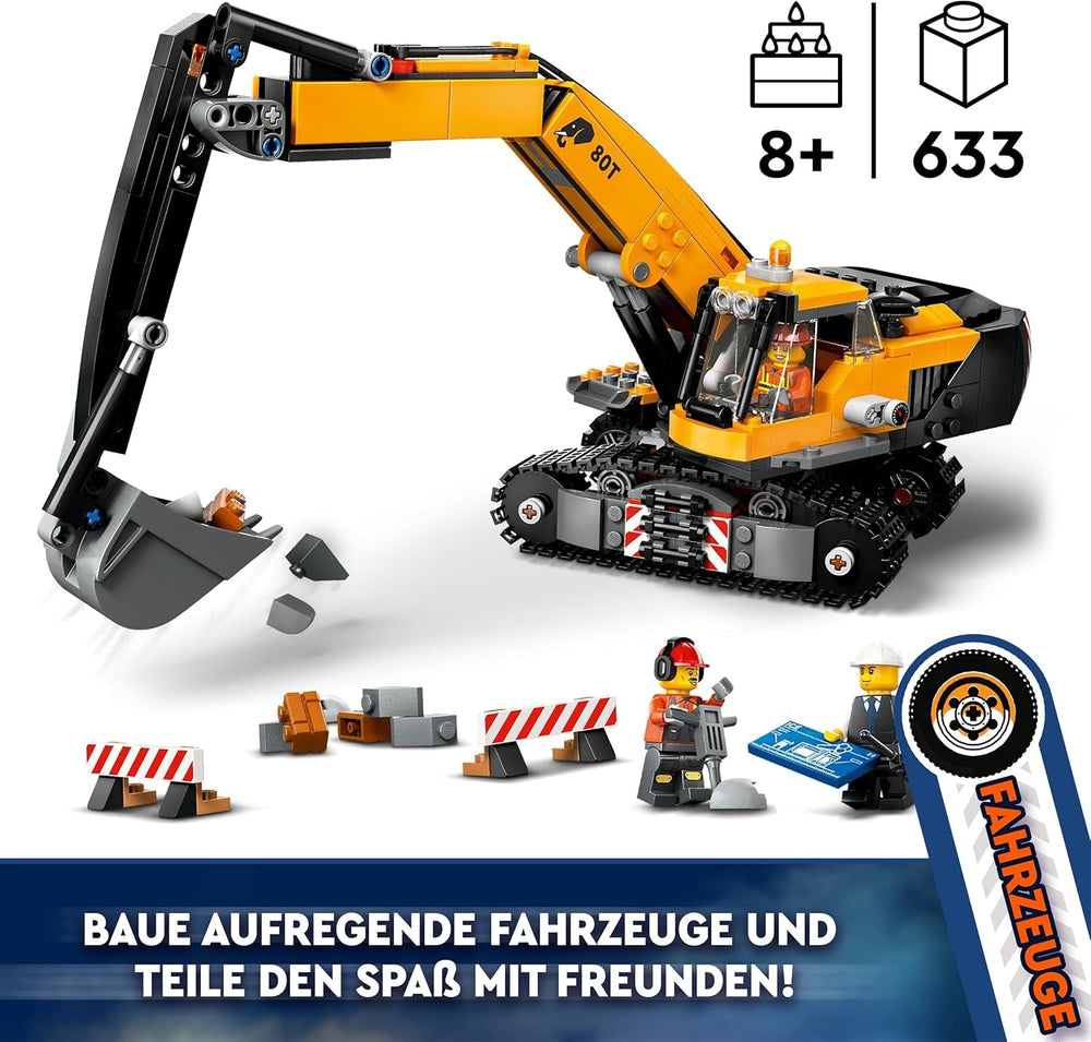 Pelle sur chenilles LEGO City, pelle jouet pour enfants à partir de 8 ans, jouet de construction avec modèle de pelle, camion à construire avec accessoires et 3 figurines 60420 Jeux de construction Besuche den LEGO-Store