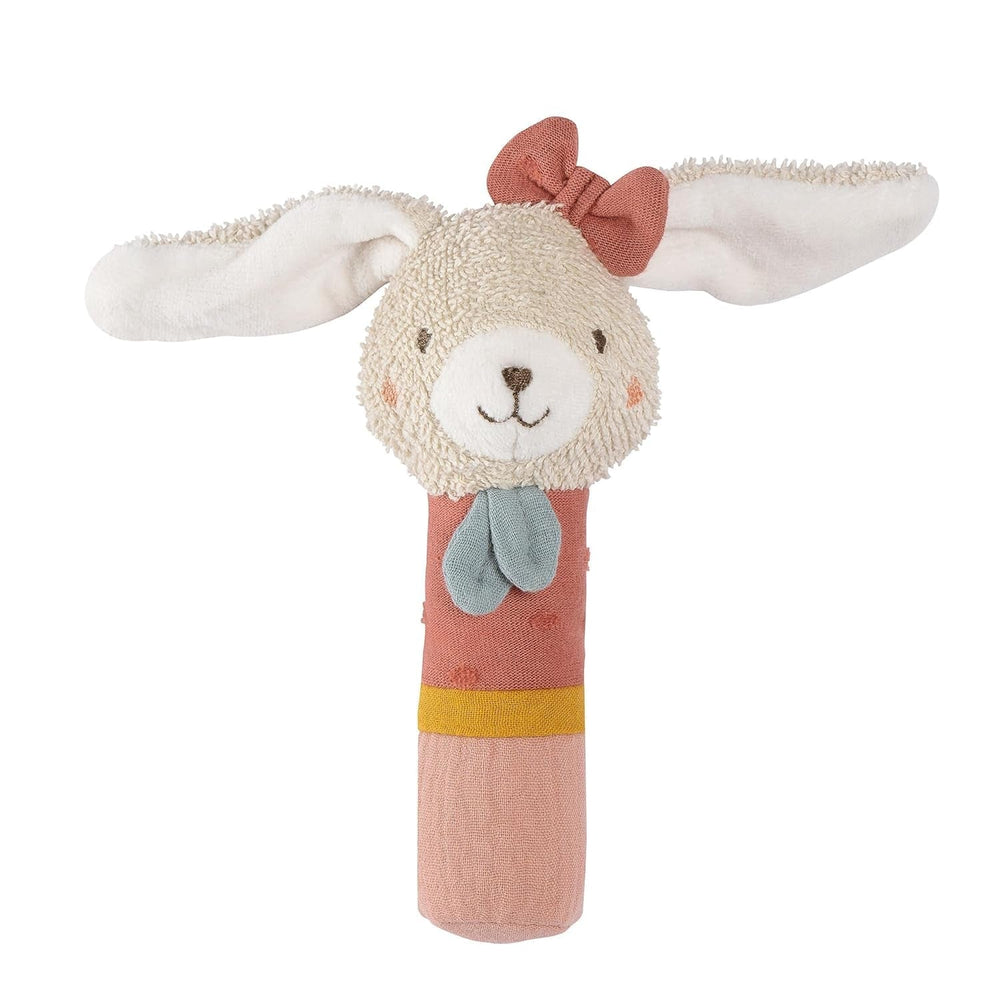 Fehn bâton de préhension pour enfants jouet lapin fehnNatur - jouet d'activité motrice avec hochet pour saisir, câliner - jouet de préhension en coton biologique - jouet pour bébés et jeunes enfants à partir de 0 mois Jucarii Bebe Naty Shop Nature du lapin