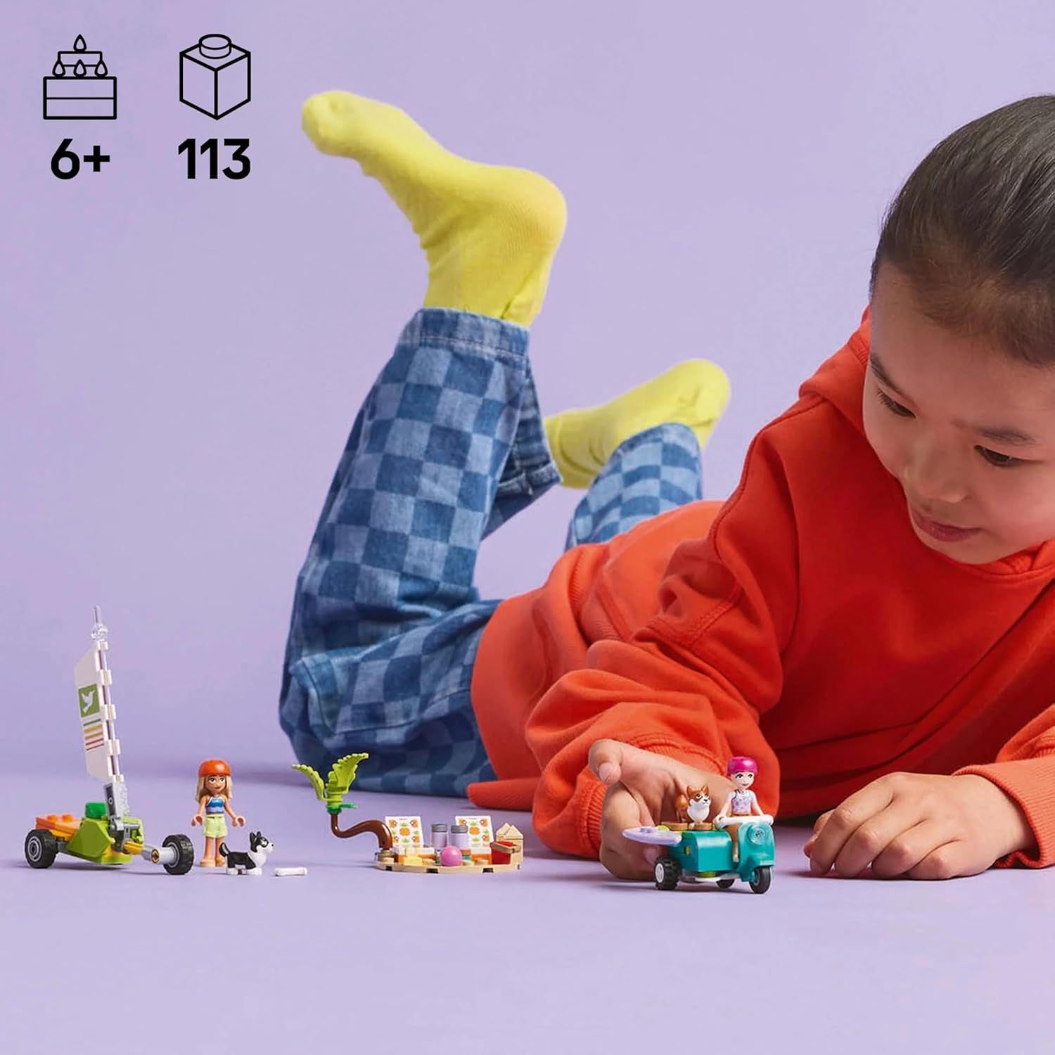 LEGO Friends Beach Adventure avec des chiens, jouet de construction pour filles de 6 ans, ensemble de jeu animalier avec 2 figurines et 2 figurines de corgi, cadeau créatif pour enfants, ensemble de construction d'aventure en planche de surf 42641 Jeux de construction Besuche den LEGO-Store