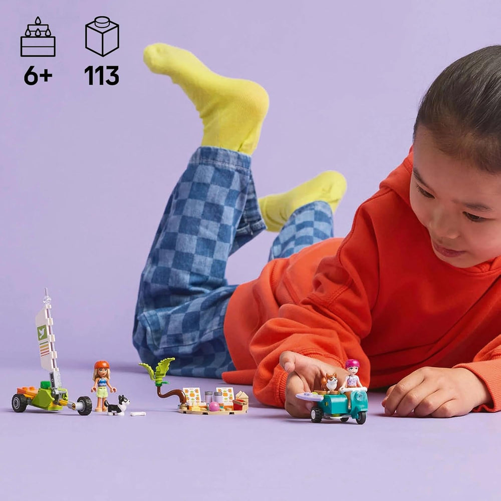 LEGO Friends Beach Adventure avec des chiens, jouet de construction pour filles de 6 ans, ensemble de jeu animalier avec 2 figurines et 2 figurines de corgi, cadeau créatif pour enfants, ensemble de construction d'aventure en planche de surf 42641 Jeux de construction Besuche den LEGO-Store